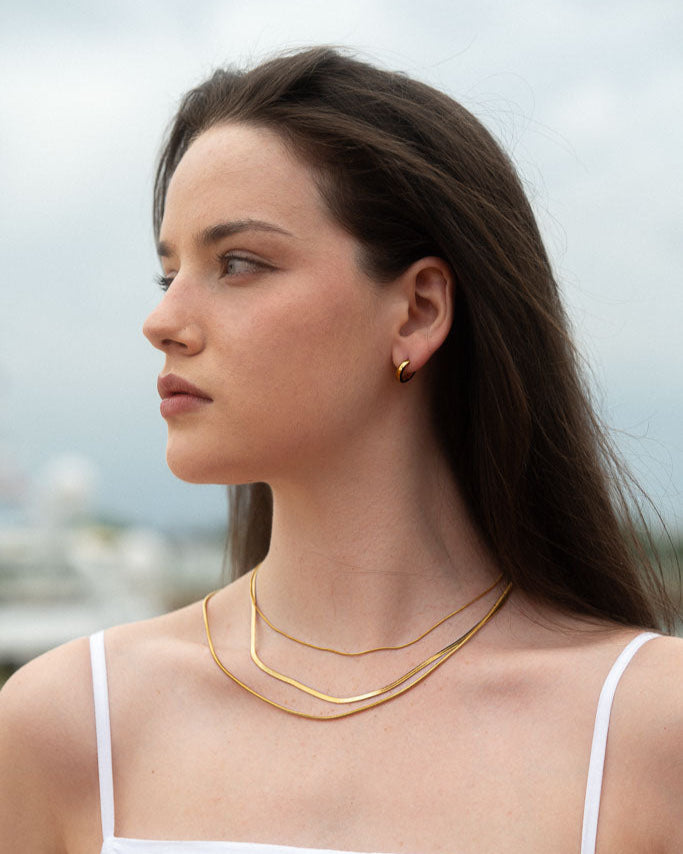 Ava Mini Gold Earrings